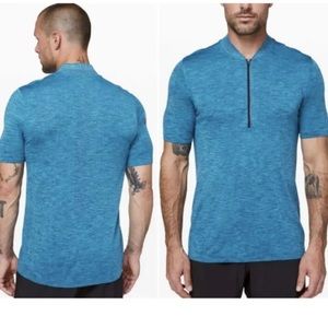 Lululemon Mens Metal Vent Tech Surge Short Sleeve 1/2 Zip Size Small